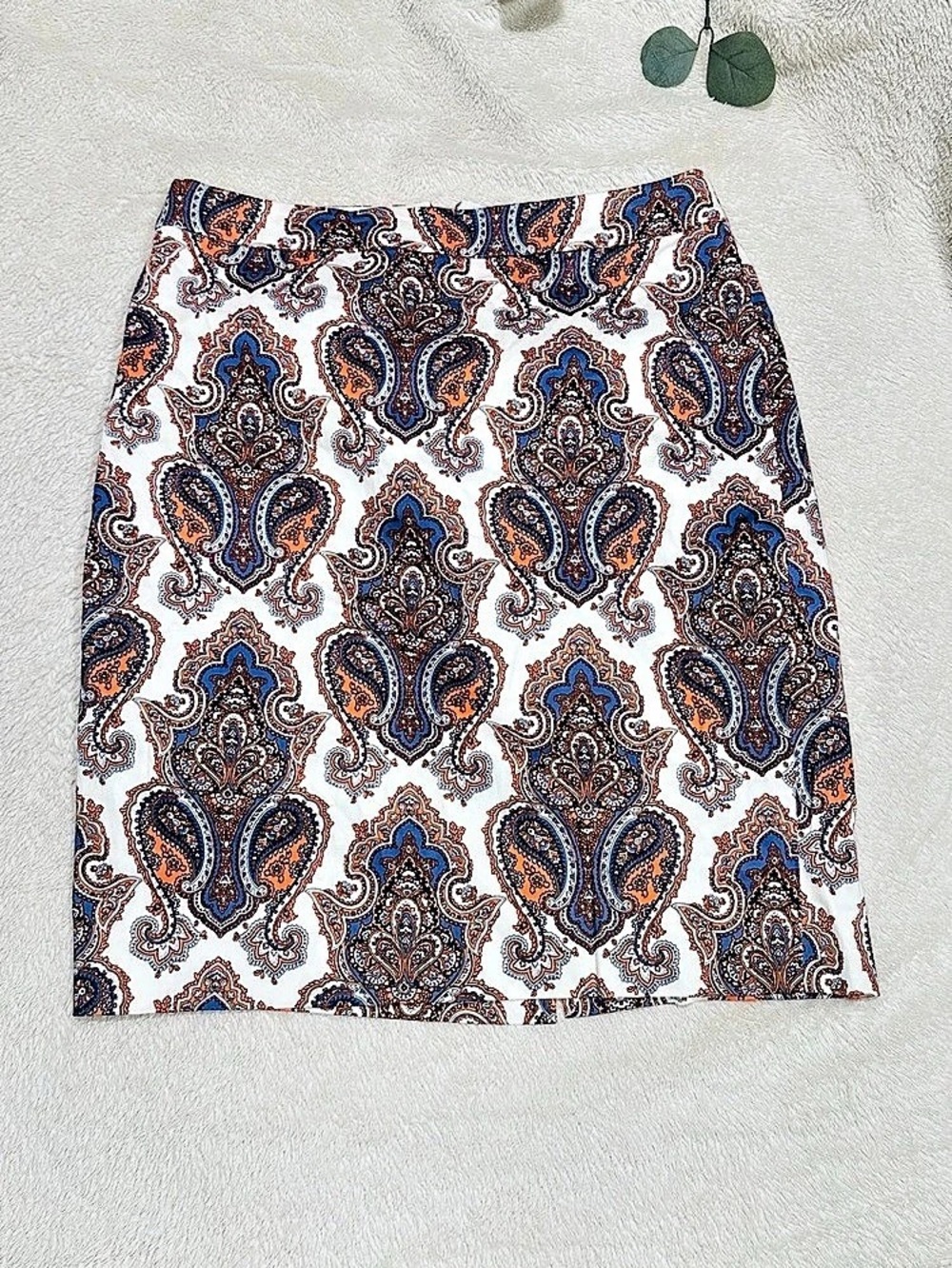 J.Crew Preppy Fall Boho Paisley Pencil Skirt Size 4